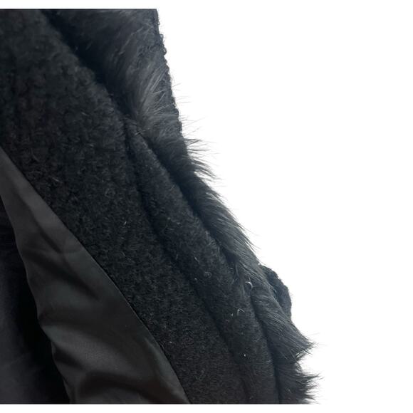 Weatherproof Faux Fur Vest XL Black Front Hook Sweater Mob Wife Sweater Exotic - Picture 6 of 13